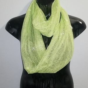 Lime green infinity scarf
